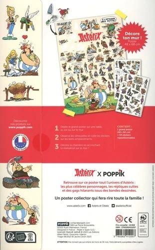 Astérix Poppik plakat z 45 naklejkami wielokrotnego użytku