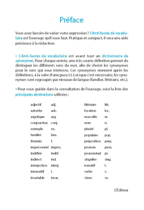 L'Anti-fautes de vocabulaire